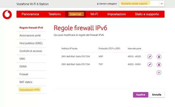 VPN su Vodafone Station WIFI 6