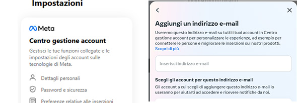 Cambiare email Instagram da Web