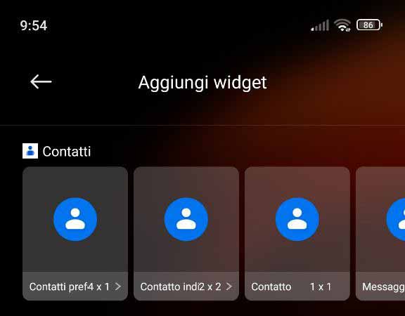 Aggiungere contatto su home android con widget