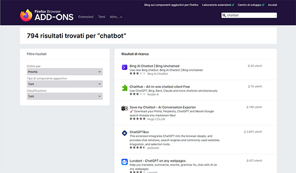 Come attivare chatbot IA su Firefox