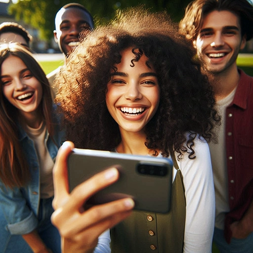 selfie perfetto di gruppo